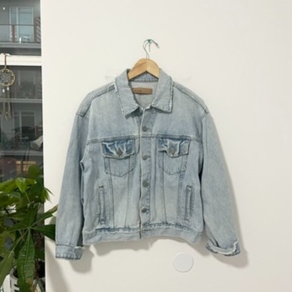 Grlfrnd Light Blue Kim Denim Jacket Size Medium - Picture 1 of 7